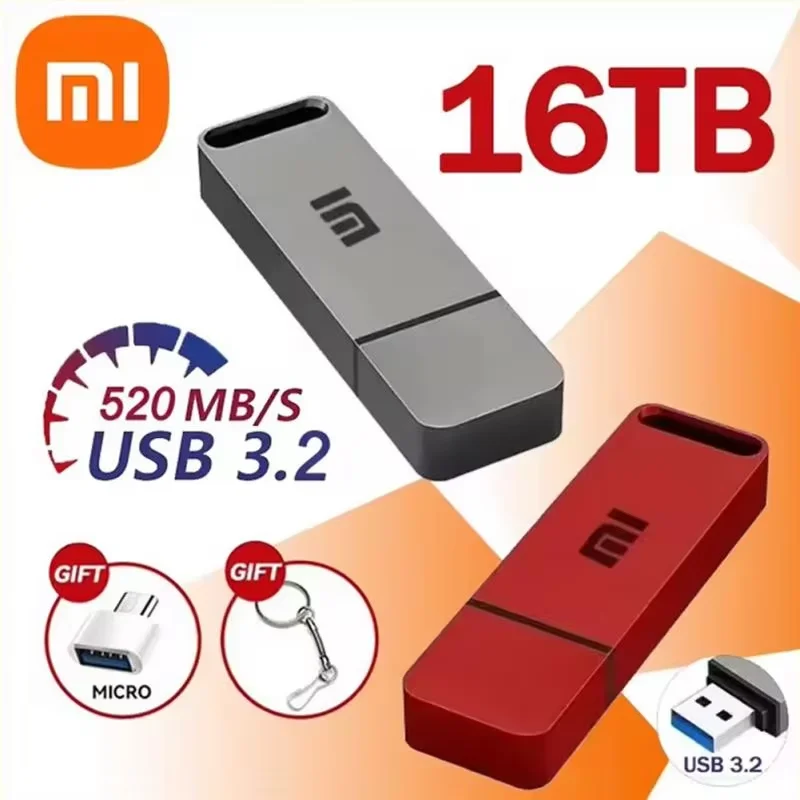 Xiaomi 16 ТБ Флэш-накопитель USB3.2 Высокоскоростная передача Металлический тип C U