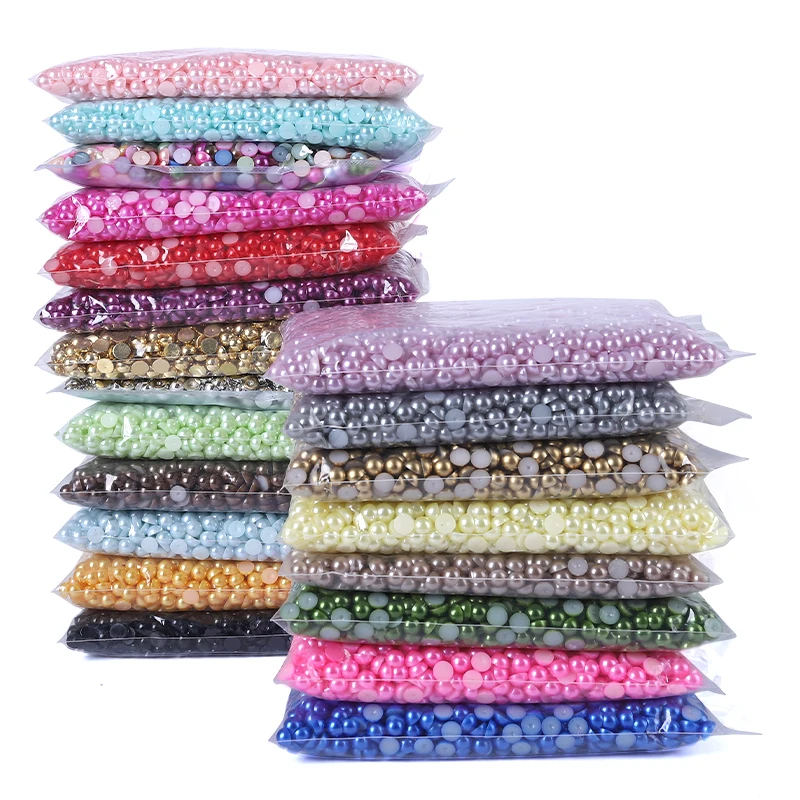 

DU Crystal Оптовая Продажа жемчужные бусины с плоской задней стороной блестящие полимерные жемчужины для поделок одежды платьев аксессуары