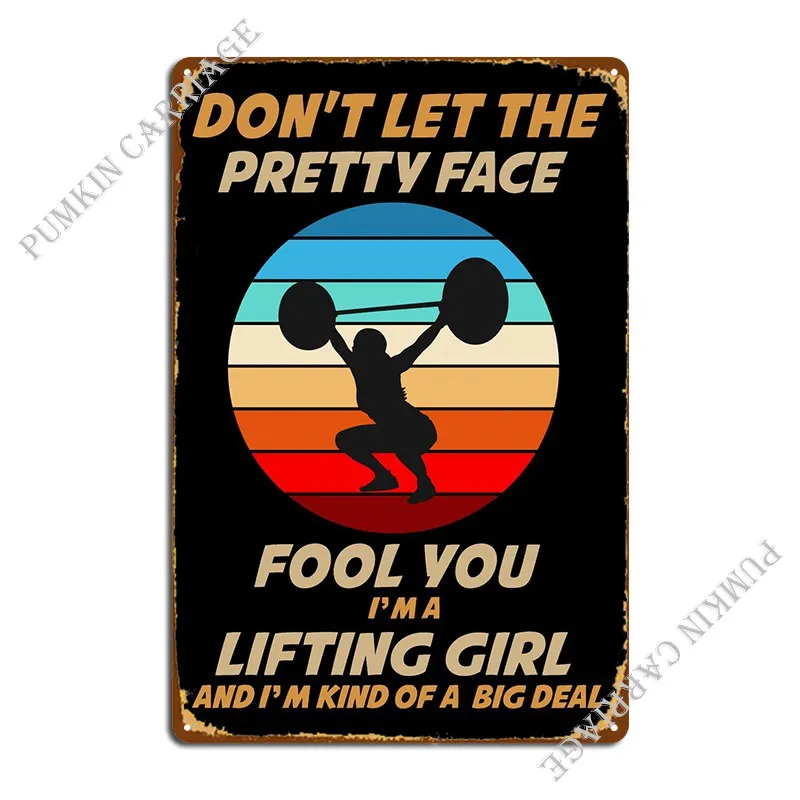

Im A Lifting Girl, милые металлические знаки, печать, украшение для гаража, Настенный декор, жестяные пластинки Sign, постер