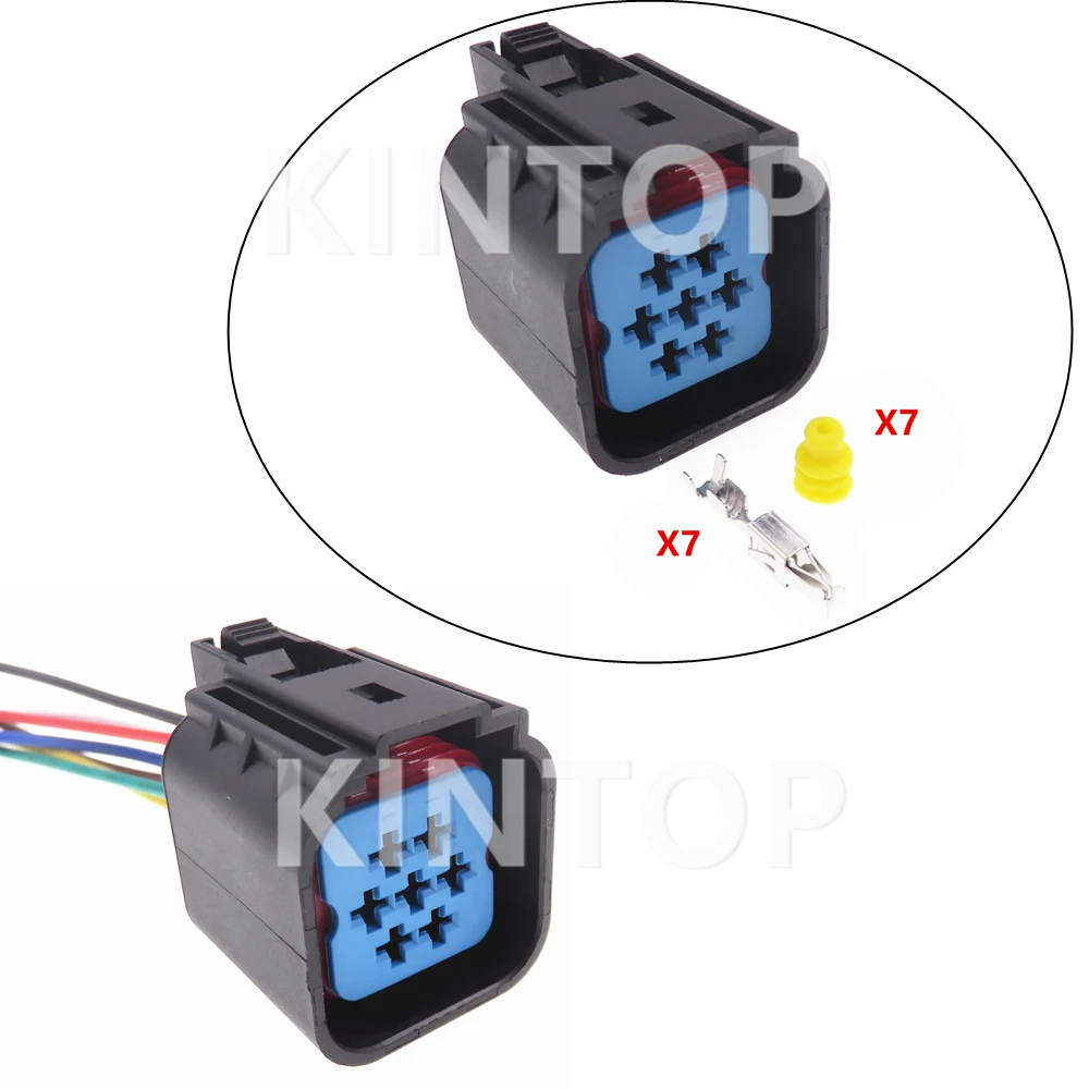 1 компл. 7 контактов автомобильный пластиковый корпус соединитель автомобильный проводной ремень розетка WPT-596(Tin) 3U2Z-14S411-YGA