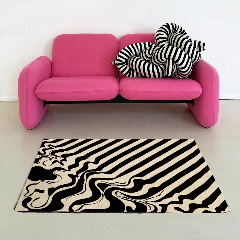 

Modern Living Room Carpet Large Area Line Art Design Simple Fashion Abstract Retro Bedroom Rug Coffee Table Mat Decoration Home