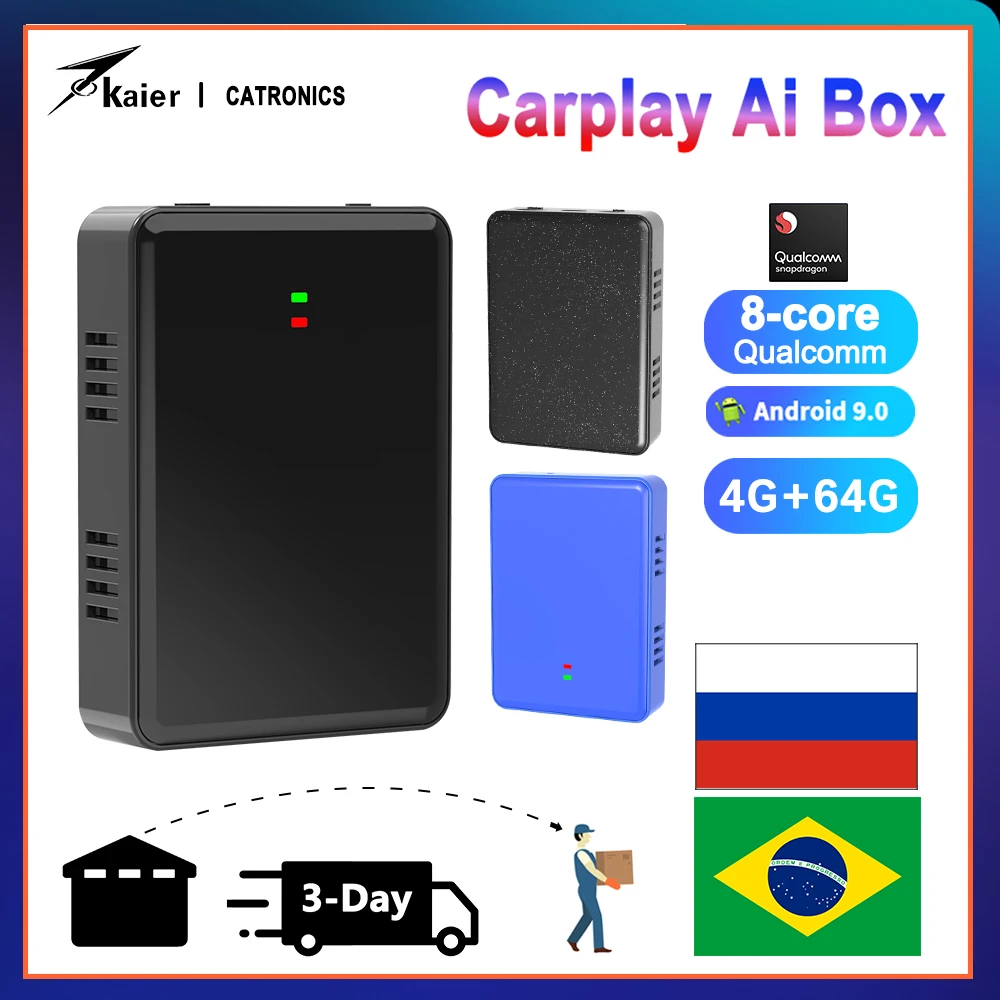 Carplay Ai Box Catronics Wireless Car Play Netflix Android 9 Auto Multimedia Player 4+64G Audio Navigation for MG Jeep Nissan