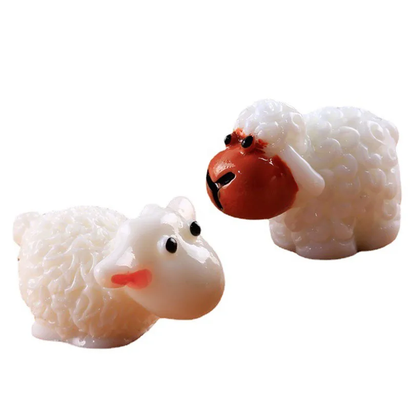 

50PCS Resin Sheep Cute Decorations Home Miniature Decoration Figurines Home Decoration Sheep Accessories Mini Crafts
