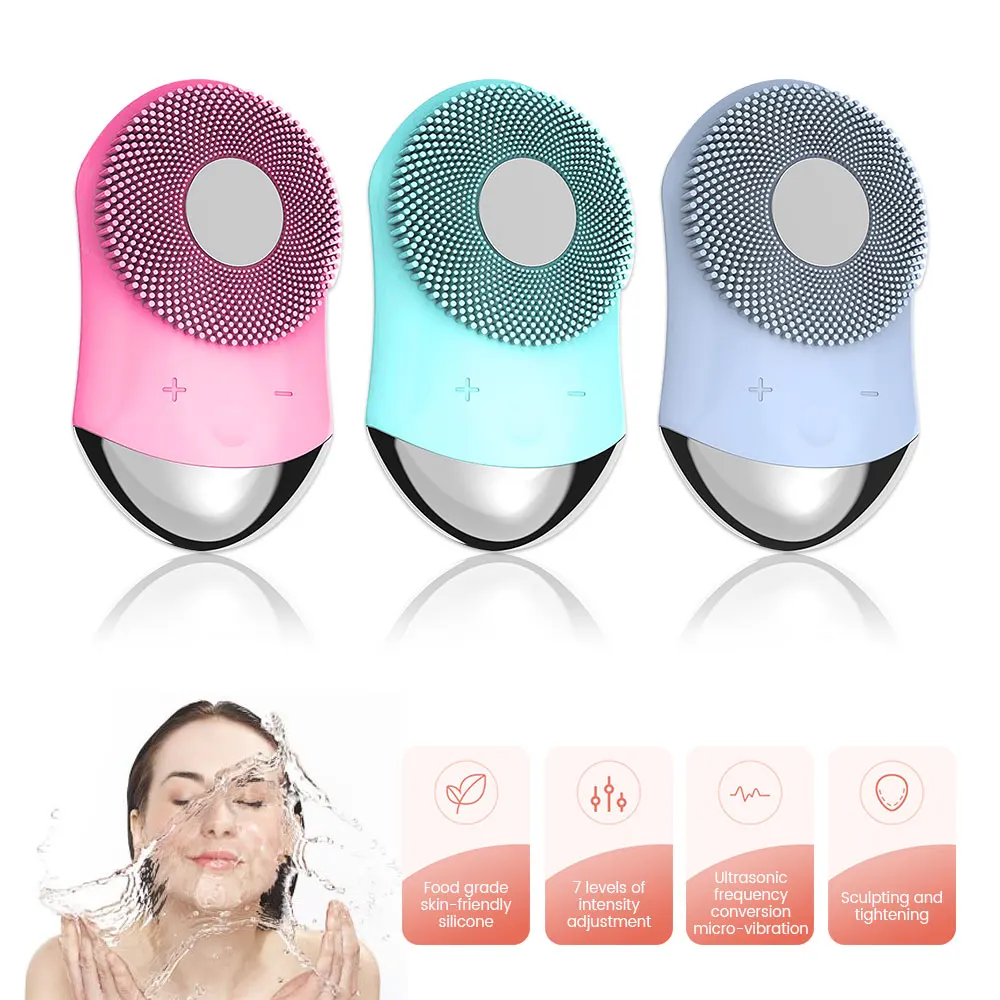 

Мини-массажер для лица, водонепроницаемая щетка для глубокой очистки пор, инструмент для ухода за кожей, электрическая щетка для очищения л...