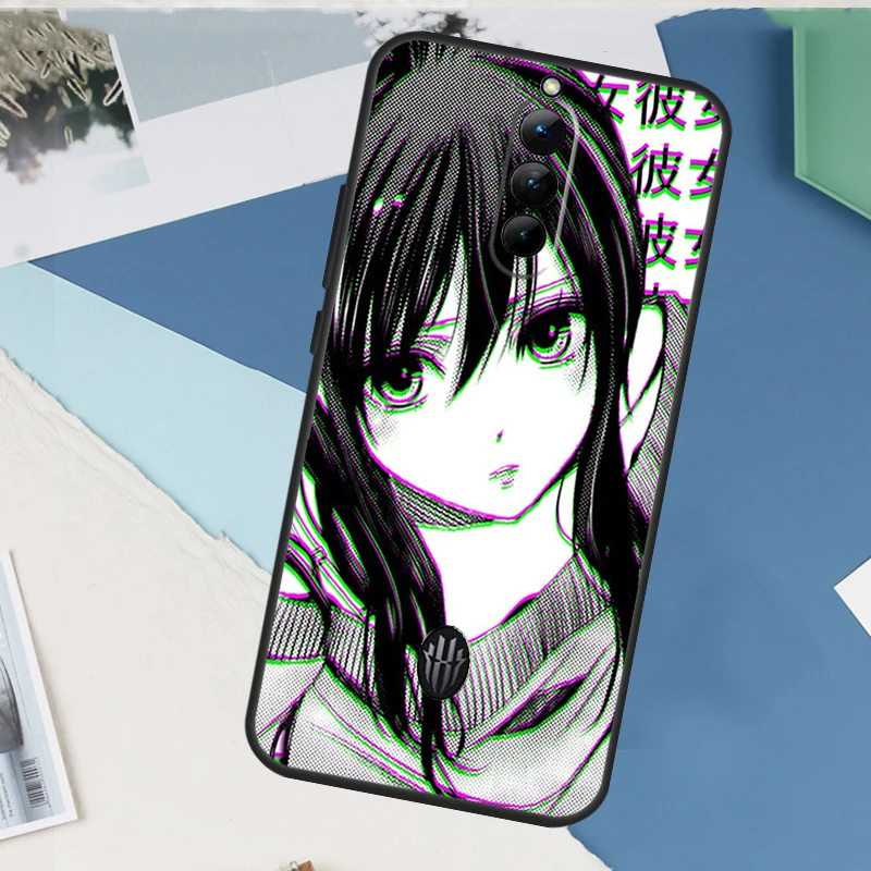 Фото Грустный аниме-эстетический чехол Senpai для ZTE Nubia Red Magic 10 Air 5G 6R 6 7 6S 7S Pro RedMagic 10 9 8 8S 9S Pro Plus Cover №4