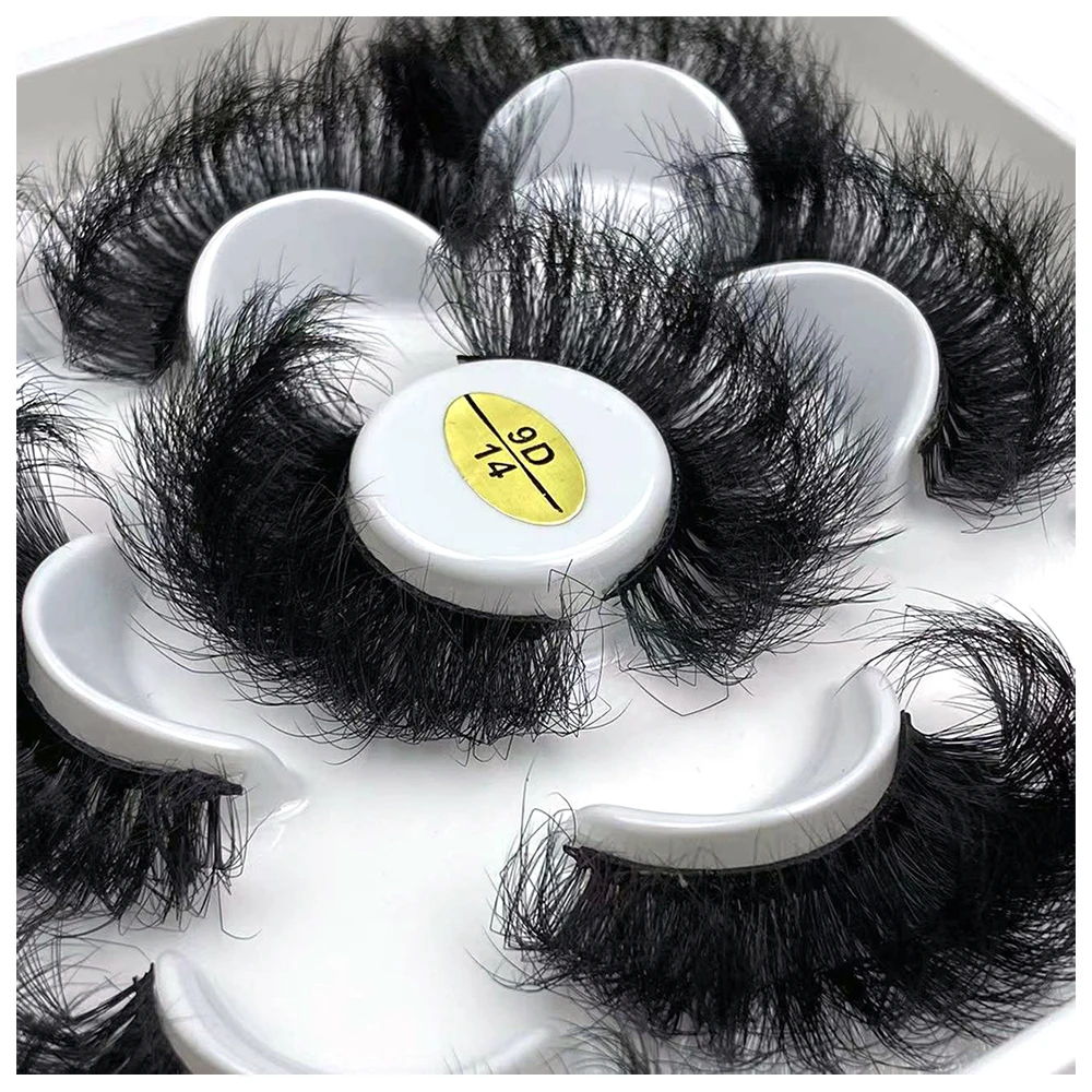 5 Pairs 25mm 3D Mink Lashes Bulk Russian Volume Fluffy Natural False Eyelashes Thick Dramatic Mink Eyelashes Wholesale maquiagem