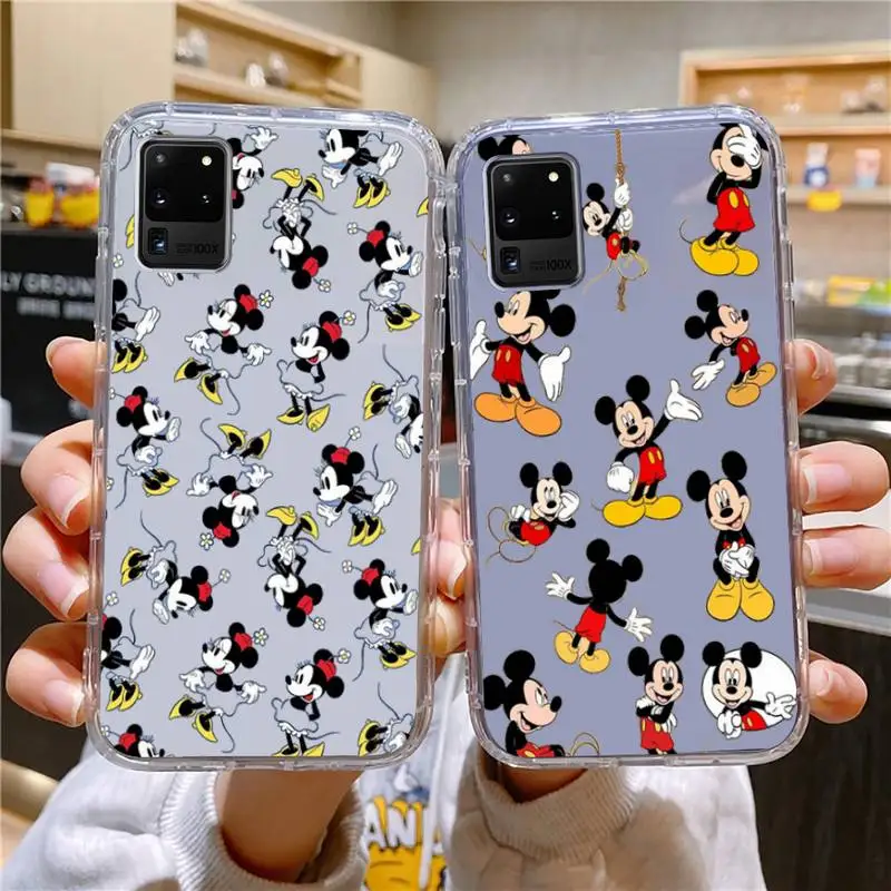 

Mickey And Minnie Phone Case For Samsung Galaxy S10 S10e S8 S9 Plus S7 A70 Edge Note10 Transparent Cove