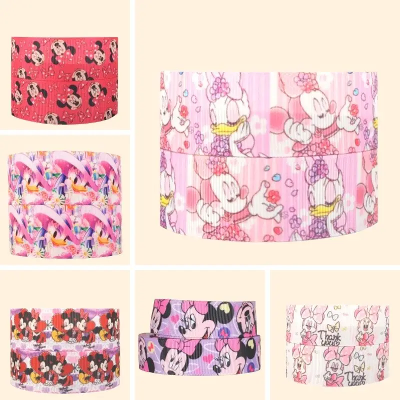 

Disney Minnie Mouse Daisy Duck Grosgrain Ribbon Polyester Cartoon DIY Craft Supplies Gift Box Bouquet Decoration Fabric Sewing