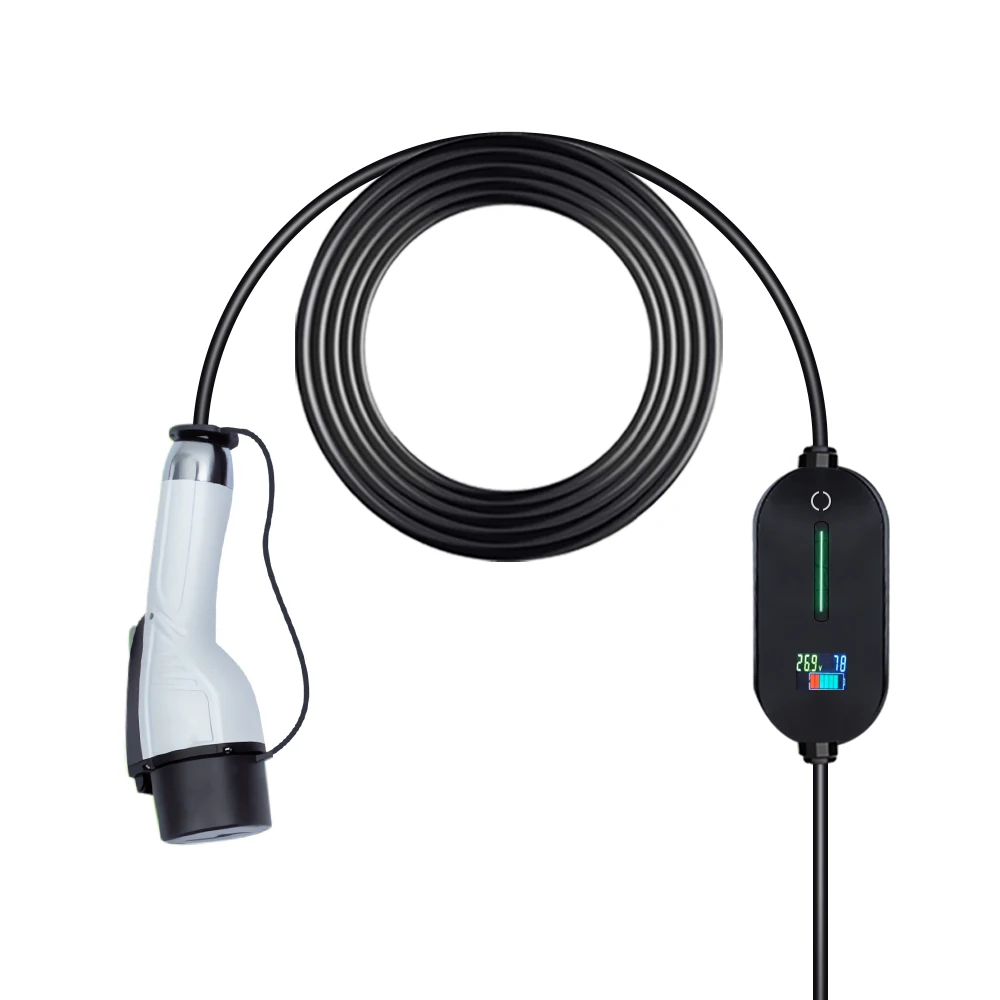 

Зарядная станция для электромобиля, 16 А, 220 кВт, 1 фаза, в, зарядная станция для электромобиля, тип зарядного устройства для электромобиля, кабель 5 м, внешний индикатор, ЖК-дисплей