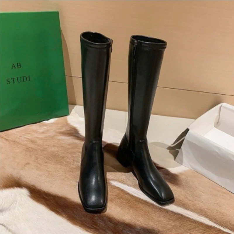 2022 New Shoes  Boots Woman Low Heels Booties  Round Toe Booties Ladies Boots-women Punk Rubber High Heel Autumn  Women Zapatos