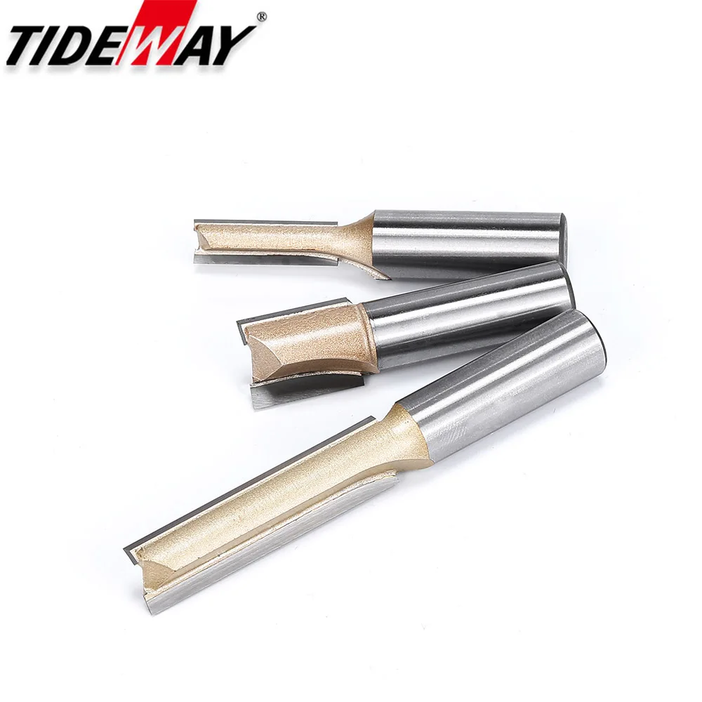 Carbide Woodworking Straight Cutter 1/2 1/4 Shank Router Bits Double Flutes Milling Cutter CNC Tool for Wood  MDF Cutting images - 6