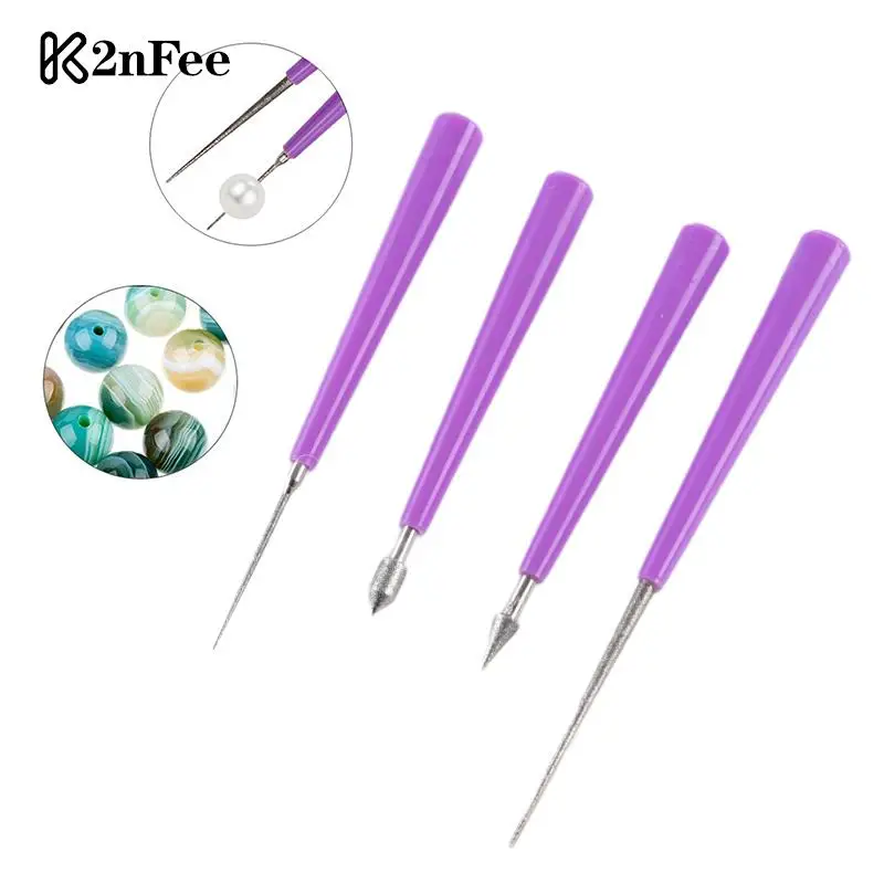 

1/4pcs Diamond Needle File Sets Diamond Pearl Glass Beads Tipped Reaming File Reamer Jewelry Tools Beading Hole Enlarger Tools