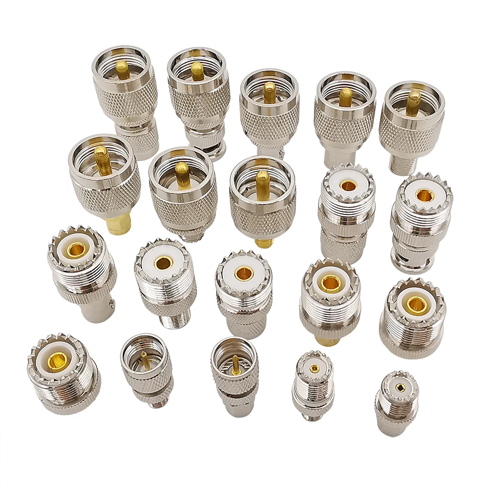 

20 Type UHF PL259 SO239 Adapter Kits UHF to SMA/BNC/MCX/FME/TNC/F/MiNi UHF Male/Female RF Coaxial Coax Connector Converter