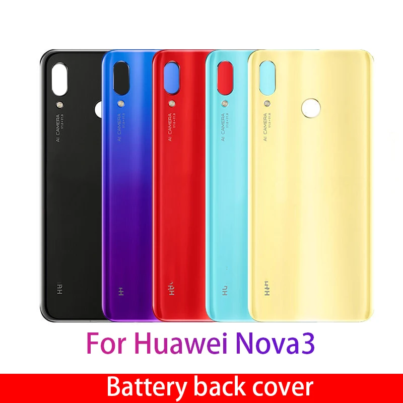

Стеклянная задняя крышка для Huawei Nova3, задняя крышка, сменная панель с крышкой аккумулятора объектива, задний экран