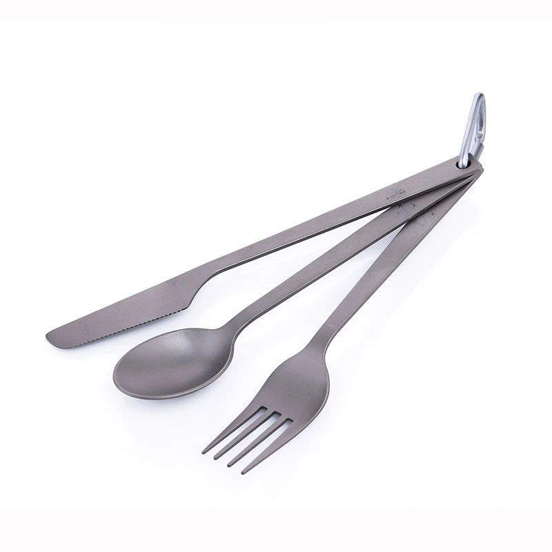 

Titanium Spoon Fork Knife Set 50G Camping Cutlery Ultralight Travel Travel Outdoor Cooking Equipment Equipment