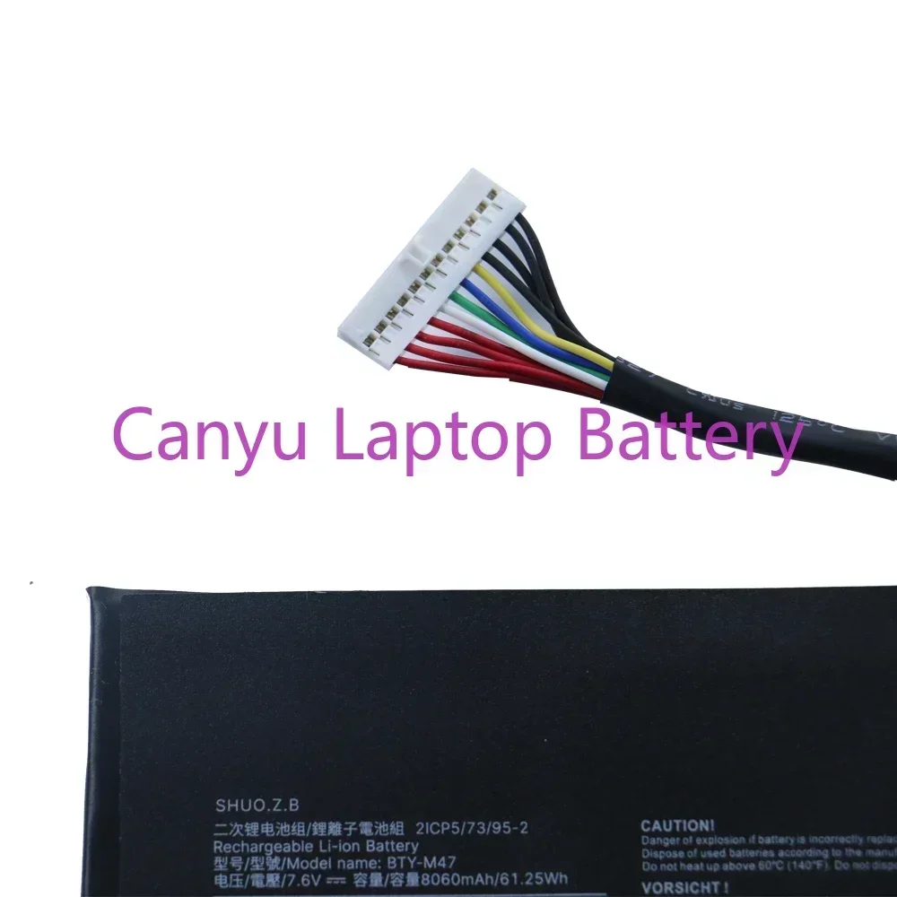 BTY-M47 For MSI GS43 GS43VR 6RE 7RE-064 GS40 6QE 6QE16H11 2ICP5/73/95-2 MS-14A3 MS-14A1 61.25Wh 8060mAh New Laptop battery