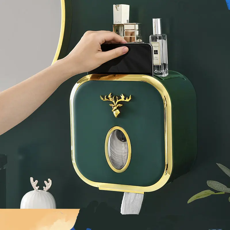 

Tissue Storage Box Napkin Paper Holder Multifunctional Sundries Storage Ontainer Living Room Stationery Organizer Wall-mounted