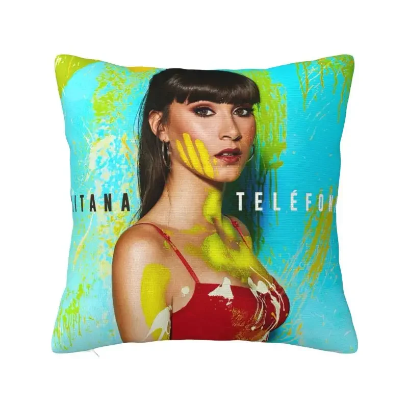 Бархатные милые наволочки для дивана с испанской певицей 40x40 см