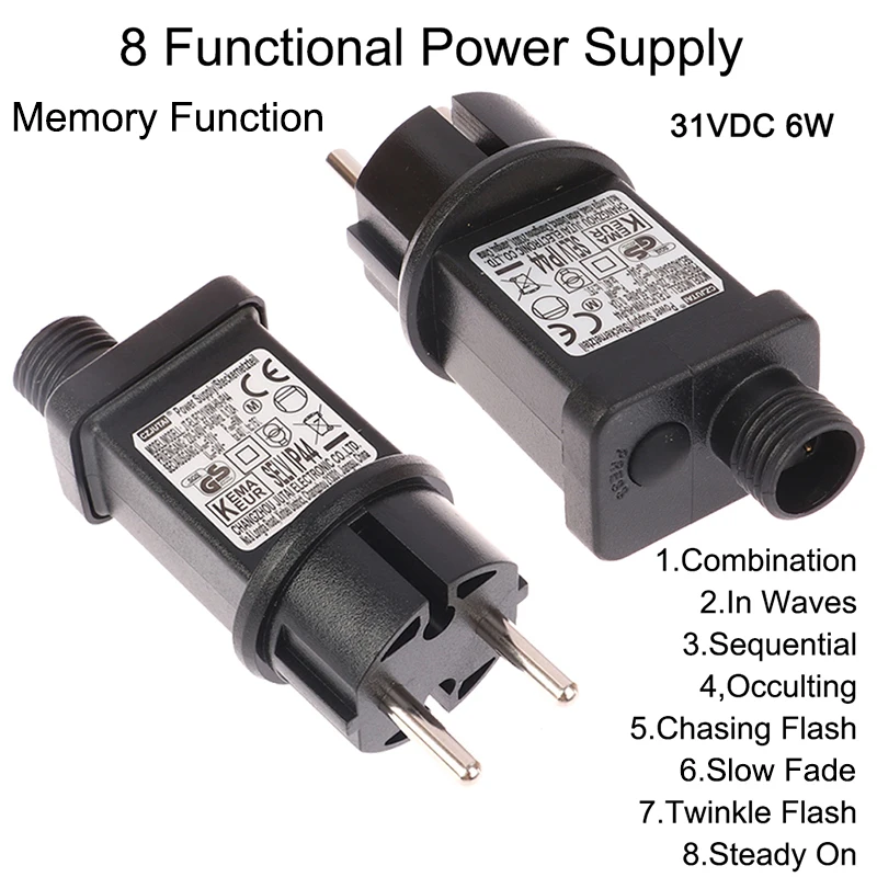 

AC 220V To 31VDC 6W 8 Functional SELV LED Lamp Driver EU Plug Switch Adapter Waterproof Laser Lighting Power Supply