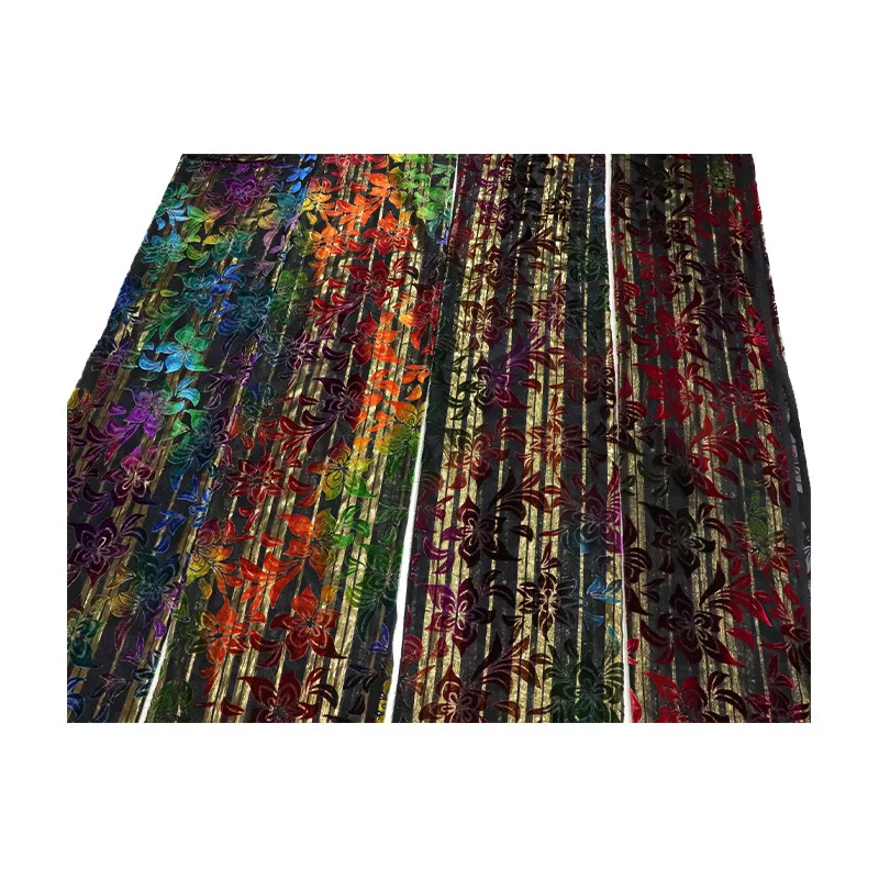 Тканая парчовая липкая бархатная нить из искусственного шелка обжженная