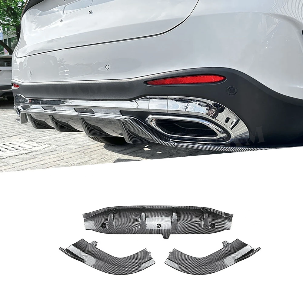 Для Mercedes Benz GLC Class X254 GLC260 300 2023 + 3 шт. ABS углеродное волокно глянцевый черный задний