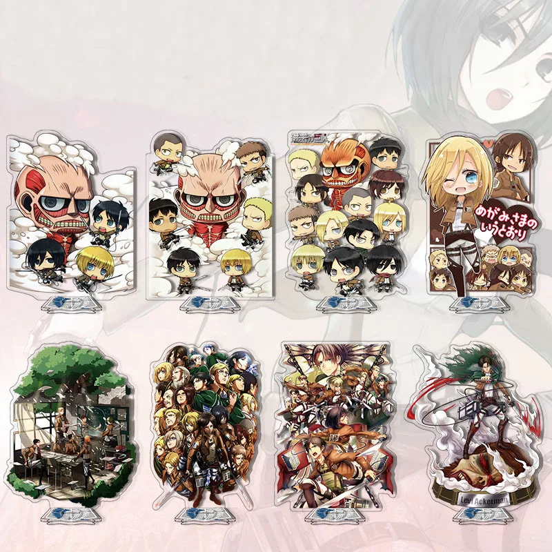 

1 Pcs New Anime Attack on Titan Acrylic Stand Model Eren Levi Rivaille Mikasa Desk Decor Plate Holder Action Figure Toys Gifts