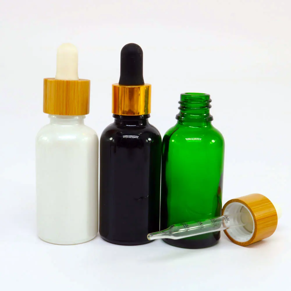 Флакон-капельница с гравировкой логотипа 1 унция 30 мл янтарный матовый