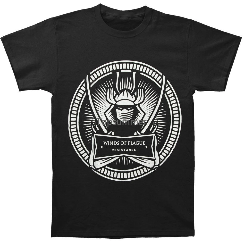 

Winds Of Plague Men'S Samurai Crest Slim Fit T-Shirt Black Men T Shirt Novelty O-Neck Tops Interesting Pictures