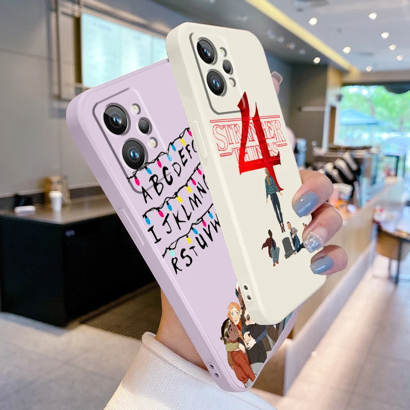 

Luxury Stranger Things Art Liquid Rope Phone Case For OPPO Realme 50A 50i Q3S Q5i C21Y C11 GT Neo3 Neo2 9 9i 8 8i 7 Pro Plus