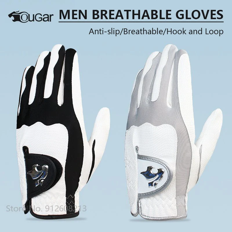 

1 Pcs Men Sports Gloves Anti-slip Breathable Golf Gloves Man Elastic Left Handed Golf Mittens Durable PU Mitten Hook and Loop