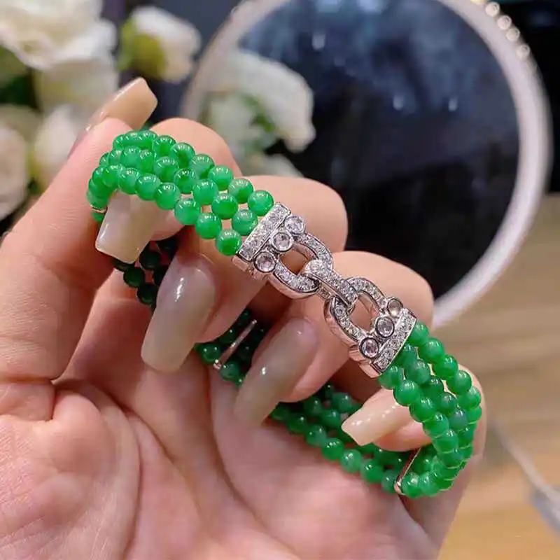 Трехрядная кнопка изумрудная пряжка ювелирные изделия своими руками жемчужное