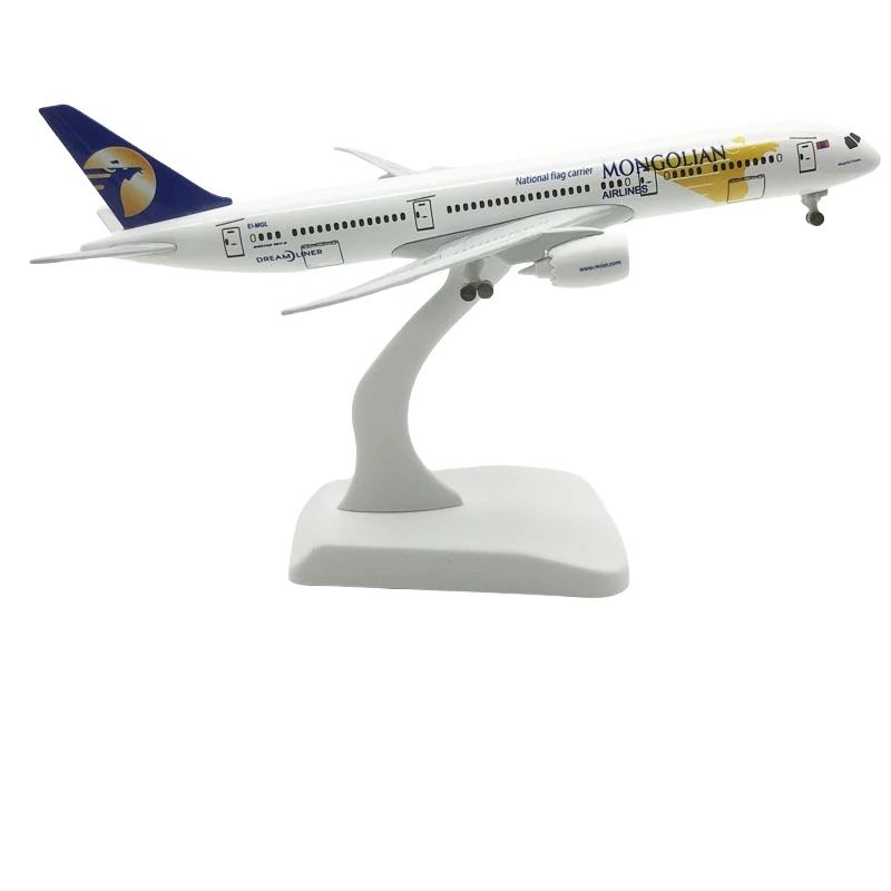 20 см сплав металла B787 Mongolian Airlines Boeing 787 литая модель самолета с подставкой на