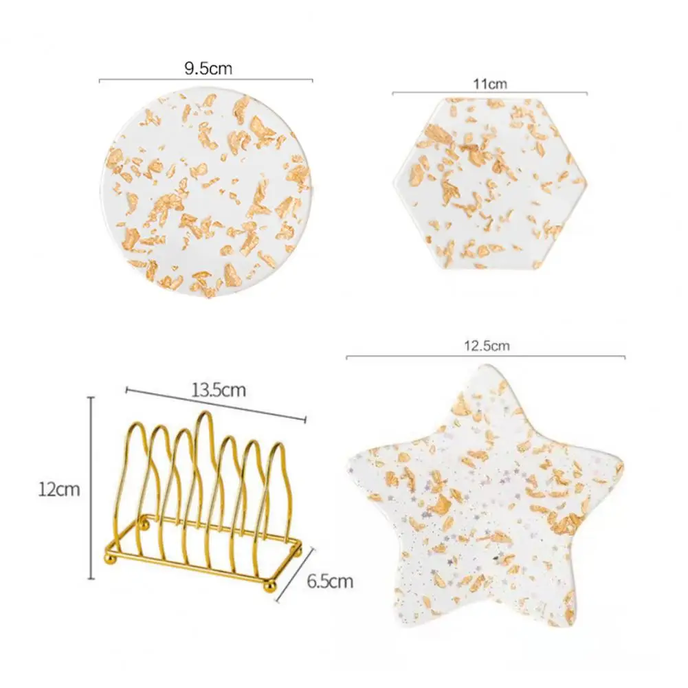 Подставки в наборе милые подставки для чашек роскошные из акриловой золотой