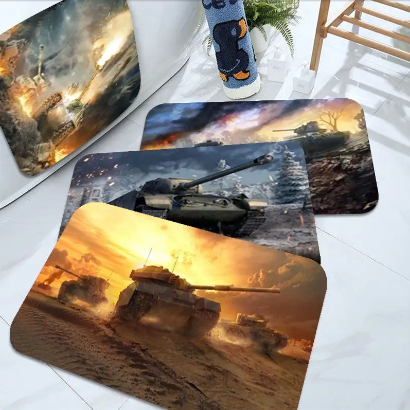 

World Of Tanks Door Mat Rectangle Anti-slip Home Soft Badmat Front Door Indoor Outdoor Mat Toilet Rug