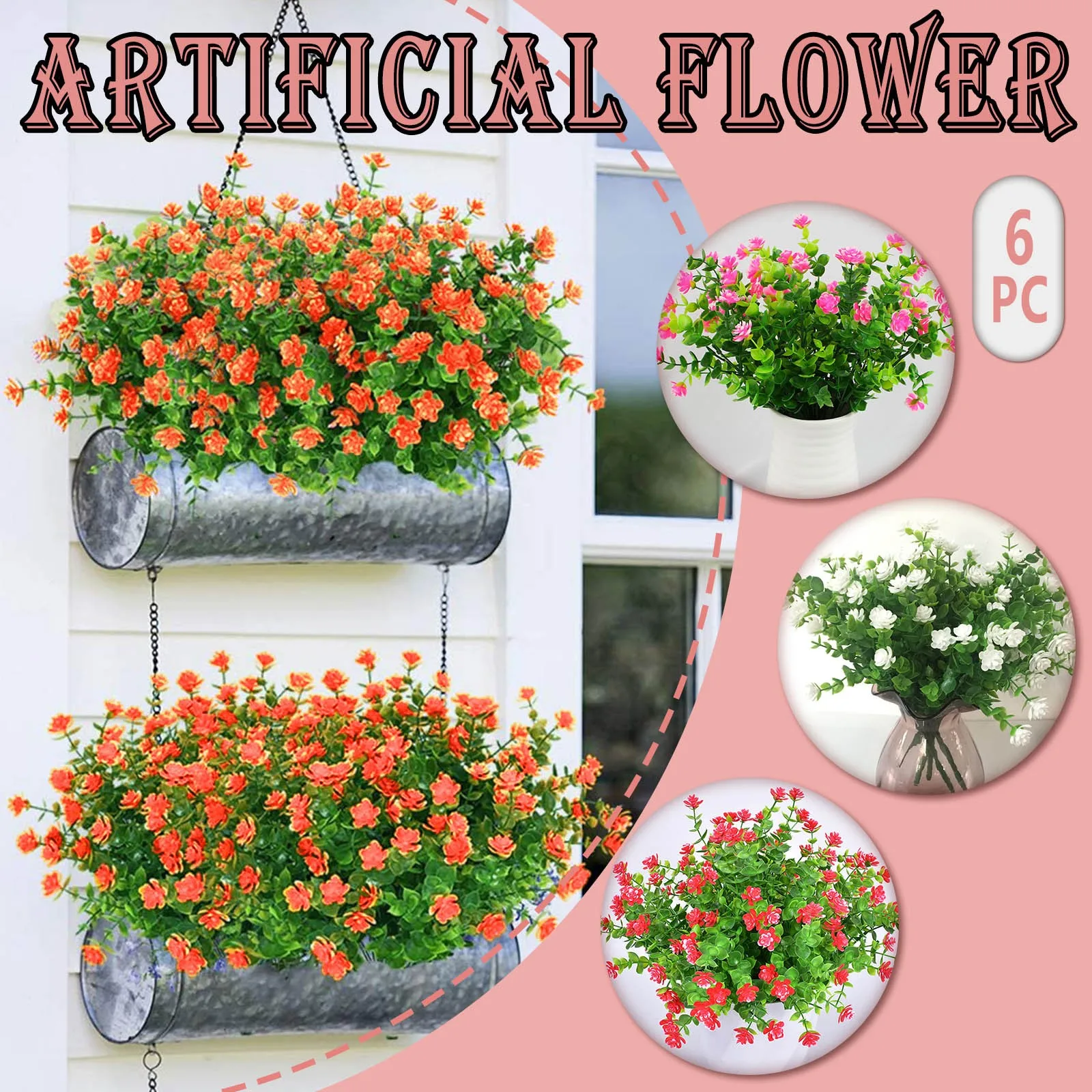 

Wedding Latex Bouquet Artificial Decoration Bridal Home 6PC Real Flower Artificial flowers