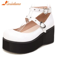 plus size 33 46 new 2022 mary janes pumps chunky high heels shallow buckle strap women pumps concise ol spring autumn lady shoes