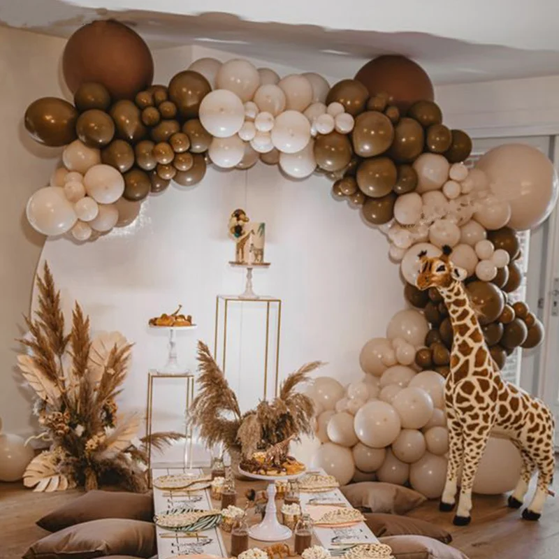 

136Pcs/Set Coffee Balloons Garland Birthday Wedding Arch Skin Latex Balloon Baby Shower Party Decorations