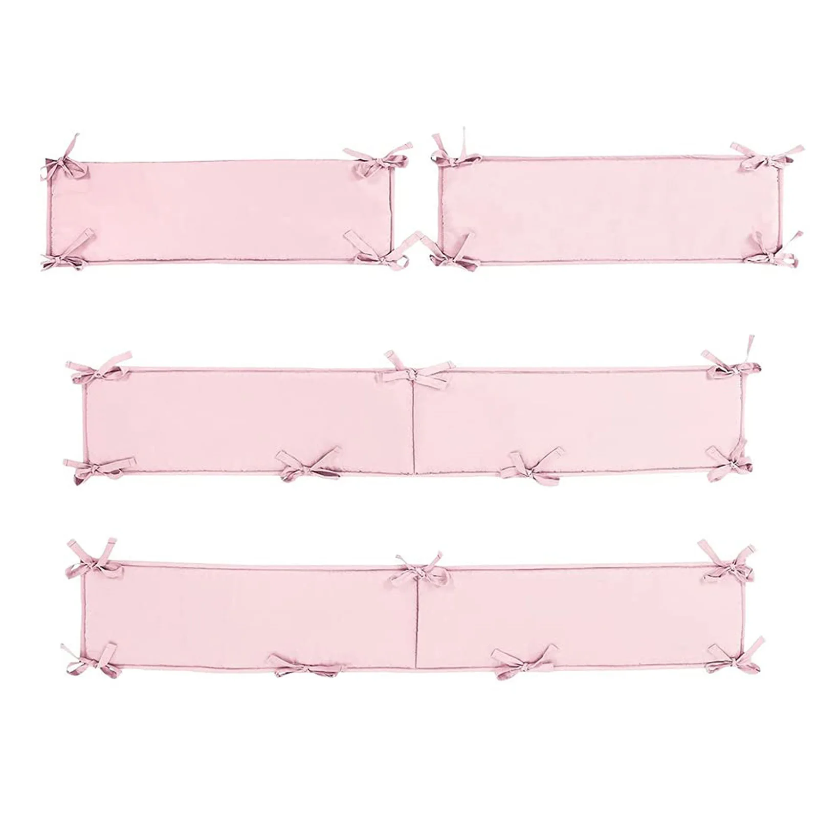 

Mesh Crib Liner Washable Anti-Bump Padded Cotton Rail Guard Crib Bedding Bumpers Solid Color 4 In 1 Breathable Mini Mesh Baby