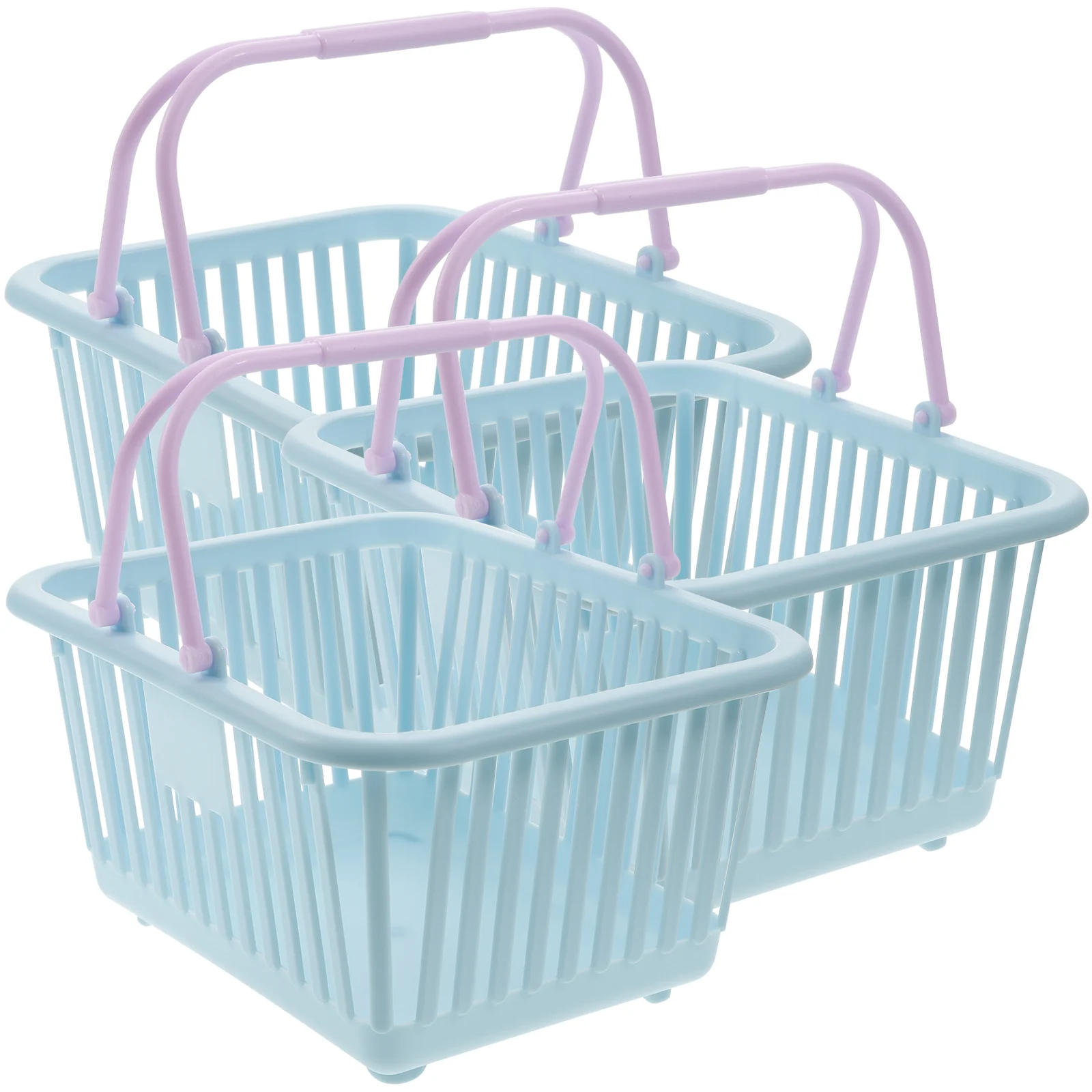 

3 Pcs Storage Basket Plastic Baskets Classroom Garden Small Bins Handles Strawberry Toy Buckets Kids Grocery