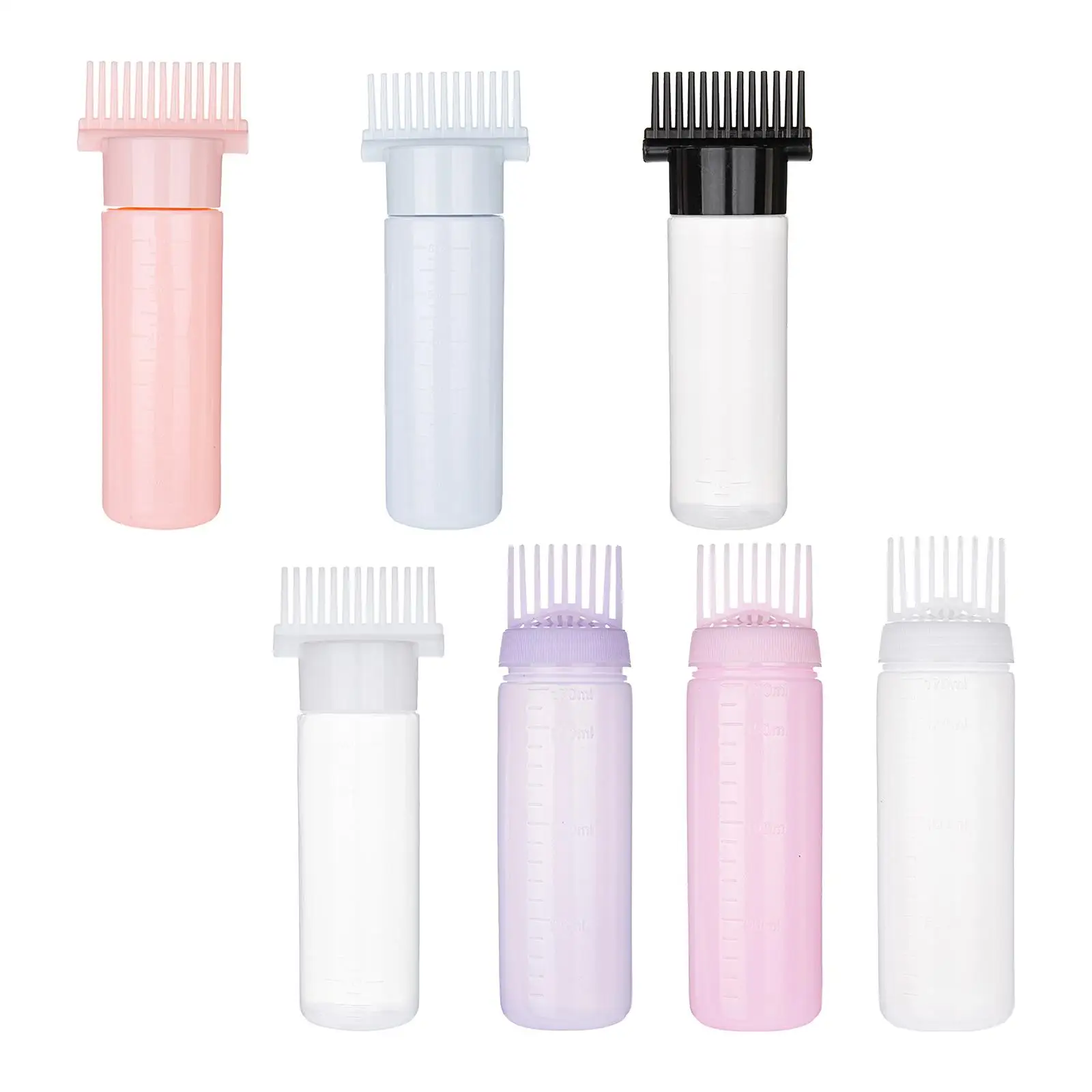 

Root Comb Applicator Bottle Refillable Hair Coloring Dyeing Dispensing Container Hair Dye Bottle Applicator Brush for Home Salon