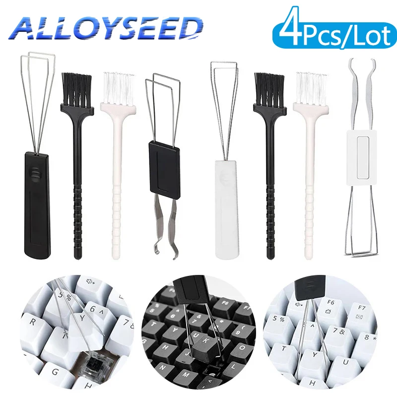 

4pcs/Set Keycap Puller Switch Puller Universal Keycap Removal Tool with 2 Keyboard Cleaning Brushes for Mechanical Keyboard