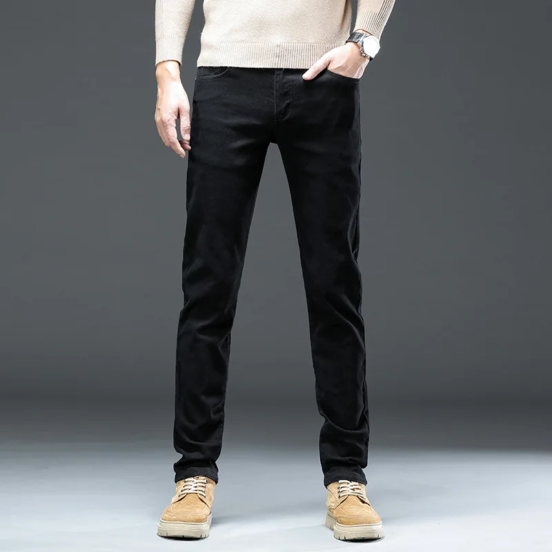 Summer Spring Cotton Fashion Brand Men's Jeans Trousers Straight Elastic Business Pant Classic Style Jeans Denim Man Pants