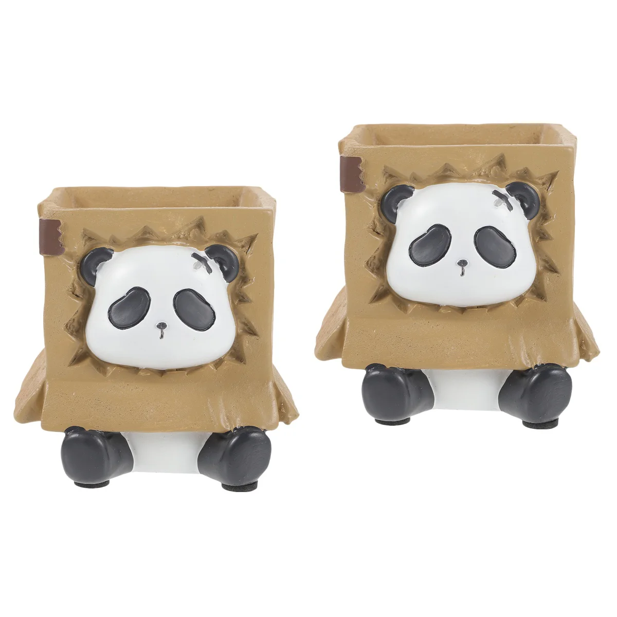 

2 Pieces Pen Holder Decorative Small Office Decorate Wood Tabletop Cups Desk Stationery Organizer Resin Container