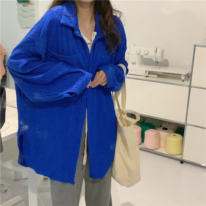 Уличная одежда повседневные рубашки с длинным рукавом Женская весенне-осенняя