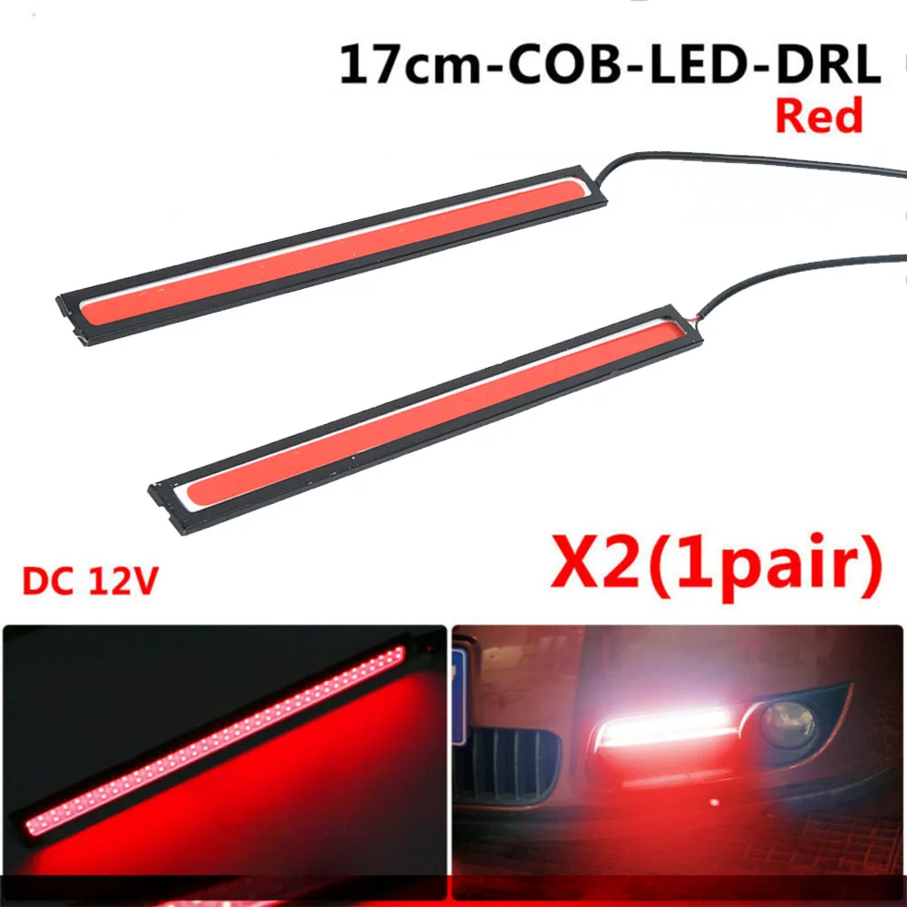 

2Pcs Universal 17cm Car Led Light Bar Strip Cob Daytime Running External Lights Auto Waterproof Car Styling 12V DRL Fog Light