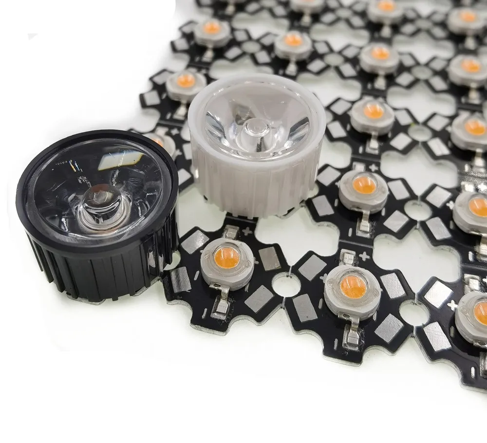 50 наборов/лот 5 8 10 15 25 30 45 60 90 120 градусов Светодиодная линза 20 мм ПММА + кронштейн для DIY 1W 3W 5W Высокомощная микросхема COB on