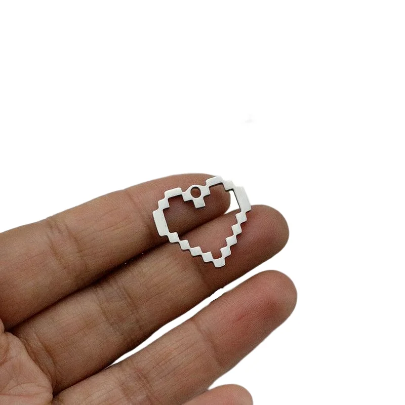 

WZNB 4Pcs Stainless Steel Hearts Charms Undulation Pendant For DIY Jewelry Findings Making Earring Necklace Handmade Accessories