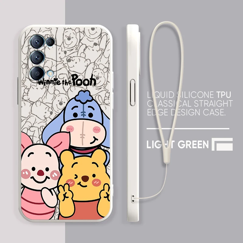 

Winnie The Bear Disney For OPPO Find 9 8 X5 Pro X3 Pro X2 Neo 7Z 6 4 Pro SE Lite 4G 5G Liquid Rope Silicone Phone Case