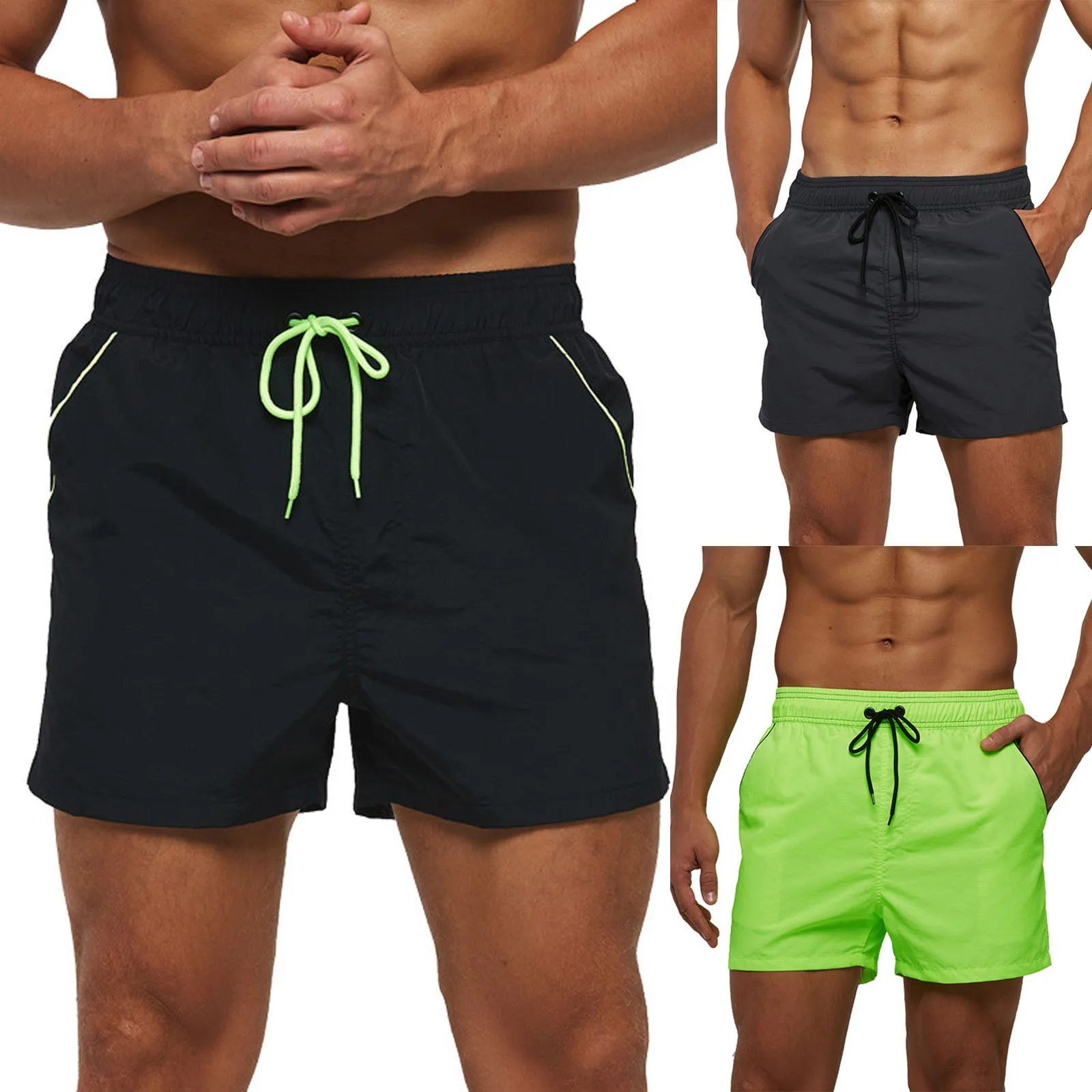 

Swim Swimsuit Shorts Sports Pockets Trunks Slim Zipper Dry Men's Swim Quick with Swimwears Tankinis Set