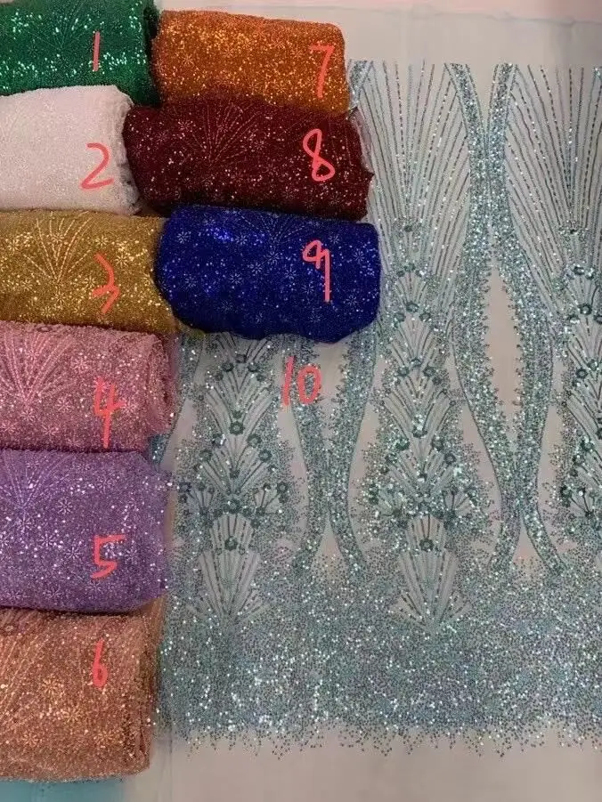 

African Net Lace Fabric Luxury SYJ-0 Embroidery Tulle Lace Fabrics For Nigeria Wedding Dress Material